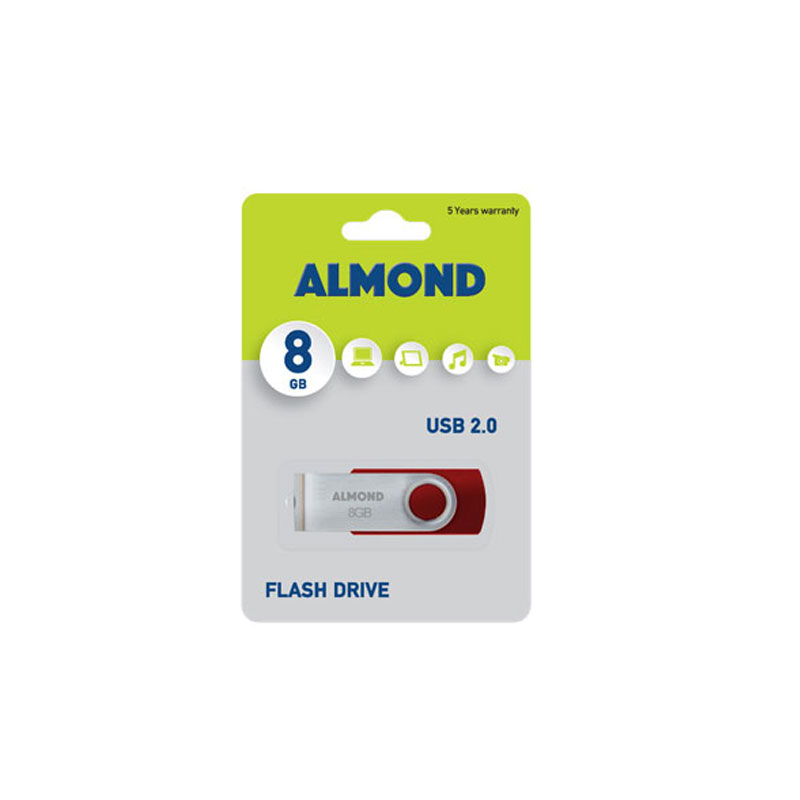 ALMOND FLASH DRIVE USB 8GB TWISTER ΚΟΚΚΙΝΟ