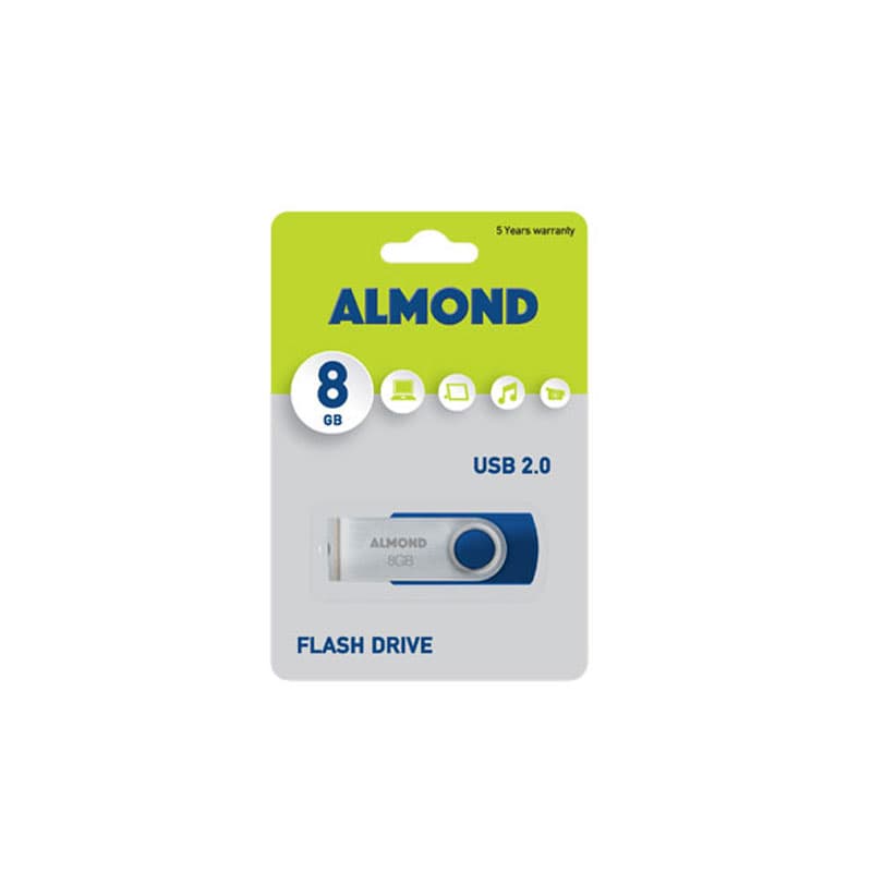 ALMOND FLASH DRIVE USB 8GB TWISTER ΜΠΛΕ