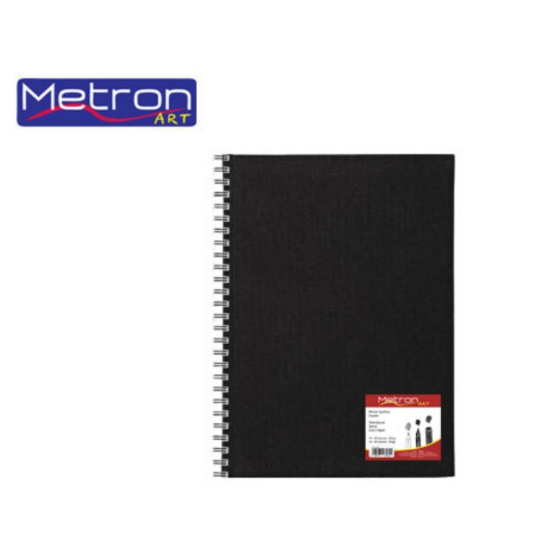 METRON ART ΜΠΛΟΚ ΣΧΕΔΙΟΥ ΣΠΙΡΑΛ 80Φ Α4 100gr 80SH. 100GSM ΜΑΥΡΟ