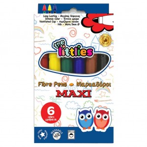 Μαρκαδόροι Ζωγραφικής The littlies Χοντροί 6 Χρώματα Μαρκαδόροι Ζωγραφικής The littlies Χοντροί 6 Χρώματα
