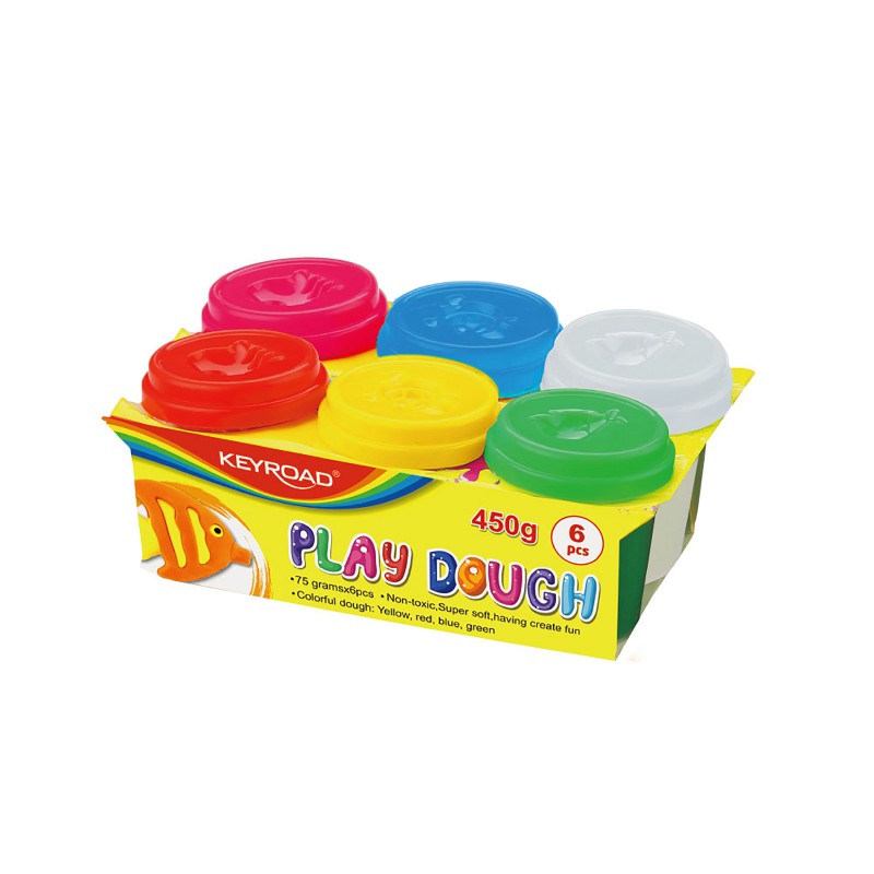 ΖΥΜΗ ΠΛΑΣΤΕΛΙΝΗΣ PLAY DOUGH 6ΧΡΩΜ./75gr KEYROAD KR971721