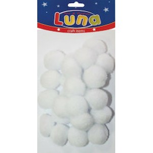 ΠΟΜ ΠΟΜ 2,5cm 30ΤΕΜ.ΑΣΠΡΟ ΠΟΜ ΠΟΜ 2,5cm 30ΤΕΜ.ΑΣΠΡΟ