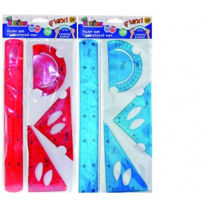 Γεωμετρικό Σετ Flexi The littlies σε 2 Σχέδια, 4 Τμχ. (χάρακας 30 εκ., 2 τρίγωνα, μοιρογνωμόνιο) Γεωμετρικό Σετ Flexi The littlies σε 2 Σχέδια, 4 Τμχ. (χάρακας 30 εκ., 2 τρίγωνα, μοιρογνωμόνιο)