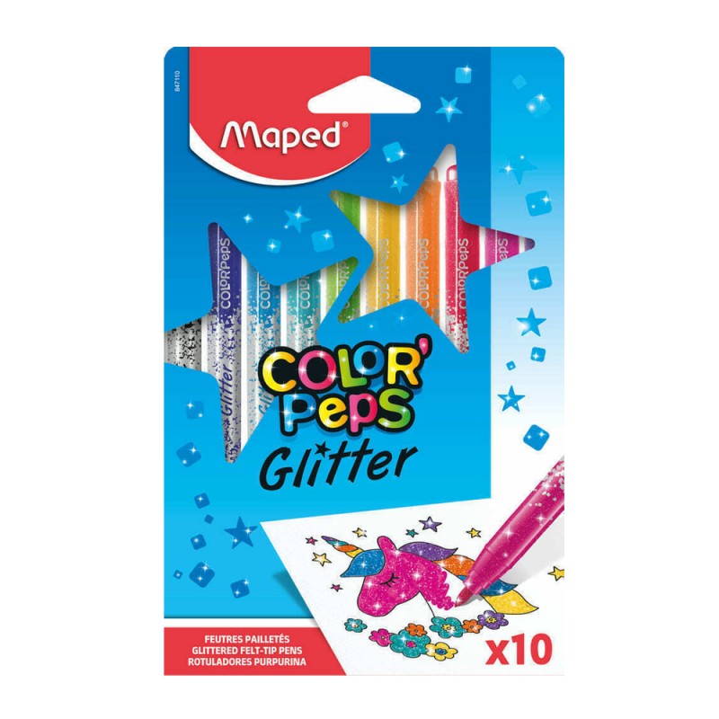 ΜΑΡΚΑΔΟΡΟΙ 10ΧΡΩΜ. GLITTER MAPED COLOR PEPS