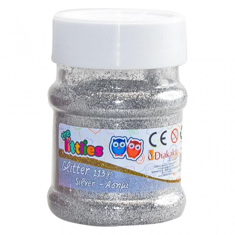 Χρυσόσκονη Glitter The littlies Ασημί 113 γρ.