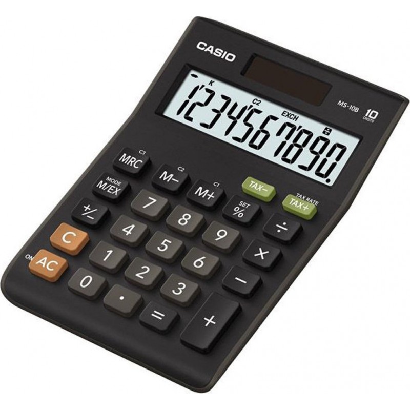 CASIO ΑΡΙΘ/ΝΗ 10Ψ ΜΠΑΤ./ΗΛ. ΑΠΟΦΟΡ. % 10.3x14.5cm MS-10B