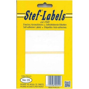 STEF ΕΤΙΚΕΤΕΣ ΑΥΤΟΚ. 2/Φ 40Φ 100x070mm 29 ΛΕΥΚΕΣ STEF ΕΤΙΚΕΤΕΣ ΑΥΤΟΚ. 2/Φ 40Φ 100x070mm 29 ΛΕΥΚΕΣ