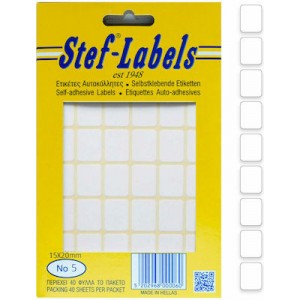 STEF ΕΤΙΚΕΤΕΣ ΑΥΤΟΚ. 42/Φ 40Φ 015x020mm 5 ΛΕΥΚΕΣ STEF ΕΤΙΚΕΤΕΣ ΑΥΤΟΚ. 42/Φ 40Φ 015x020mm 5 ΛΕΥΚΕΣ