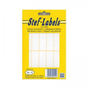 STEF ΕΤΙΚΕΤΕΣ ΑΥΤΟΚ. 10/Φ 40Φ 018x072mm 19 ΛΕΥΚΕΣ