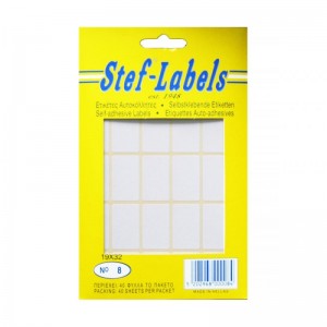 STEF ΕΤΙΚΕΤΕΣ ΑΥΤΟΚ. 25/Φ 40Φ 019x032mm 8 ΛΕΥΚΕΣ STEF ΕΤΙΚΕΤΕΣ ΑΥΤΟΚ. 25/Φ 40Φ 019x032mm 8 ΛΕΥΚΕΣ