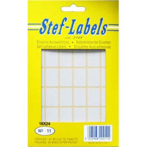 STEF ΕΤΙΚΕΤΕΣ ΑΥΤΟΚ. 36/Φ 40Φ 016x024mm 11 ΛΕΥΚΕΣ STEF ΕΤΙΚΕΤΕΣ ΑΥΤΟΚ. 36/Φ 40Φ 016x024mm 11 ΛΕΥΚΕΣ