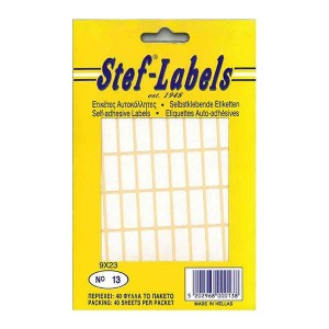 STEF ΕΤΙΚΕΤΕΣ ΑΥΤΟΚ. 54/Φ 40Φ 009x023mm 13 ΛΕΥΚΕΣ STEF ΕΤΙΚΕΤΕΣ ΑΥΤΟΚ. 54/Φ 40Φ 009x023mm 13 ΛΕΥΚΕΣ