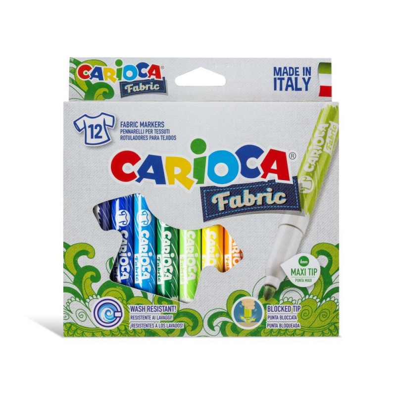 ΜΑΡΚΑΔΟΡΟΙ ΧΟΝΔΡΟΙ CARIOCA FABRIC LINER ΓΙΑ ΖΩΓΡΑΦΙΚΗ ΣΕ ΥΦΑΣΜΑ 12ΧΡΩΜΑΤΩΝ