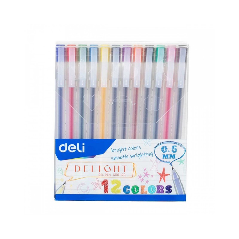 ΣΤΥΛΟ GEL 0,5 DELI ΜΕ ΚΑΠΑΚΙ ΣΕΤ 12ΤΕΜ. DELIGHT EG119-12C