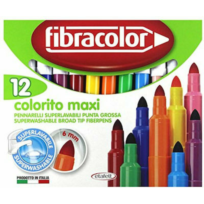 ΜΑΡΚΑΔΟΡΟΙ ΧΟΝΔΡΟΙ 12ΧΡΩΜ. FIBRACOLOR COLORMAXI