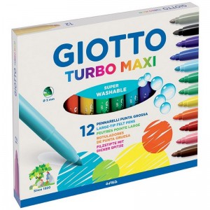 ΜΑΡΚΑΔΟΡΟΙ 12 ΧΡΩΜ. ΧΟΝΤΡΟΙ GIOTTO TURBO MAXI ΜΑΡΚΑΔΟΡΟΙ 12 ΧΡΩΜ. ΧΟΝΤΡΟΙ GIOTTO TURBO MAXI
