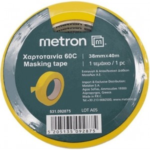 METRON ΧΑΡΤΟΤΑΙΝΙΑ 60C 38mmX40m 092875 METRON ΧΑΡΤΟΤΑΙΝΙΑ 60C 38mmX40m 092875