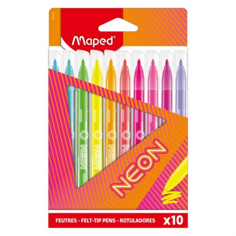 ΜΑΡΚΑΔΟΡΟΙ 10ΧΡΩΜ. NEON MAPED COLOR PEPS