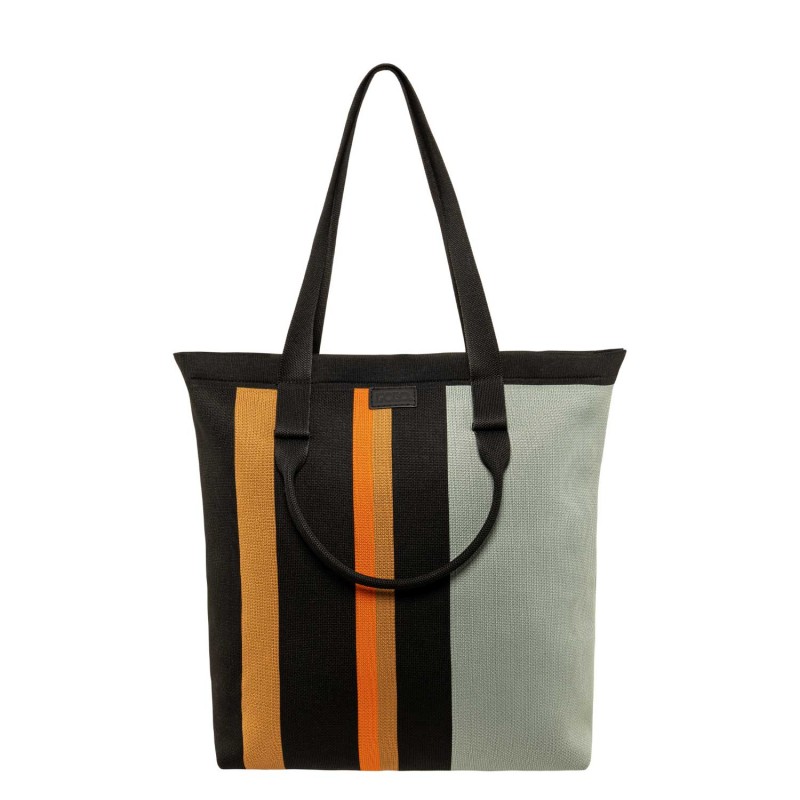ΓΥΝΑΙΚΕΙΑ ΤΣΑΝΤΑ ΩΜΟΥ POLO TOTE BAG LOONA ΜΕ ΡΙΓΕΣ ΣΕ ΓΗΙΝΟΥΣ ΧΡΩΜΑΤΙΣΜΟΥΣ (ΜΑΥΡΟ ΜΕ ΣΠΑΓΓΙ ΚΑΙ ΤΑΜΠΑ) ΥΦΑΣΜΑΤΙΝΗ-ΠΛΕΚΤΗ 907059-8385
