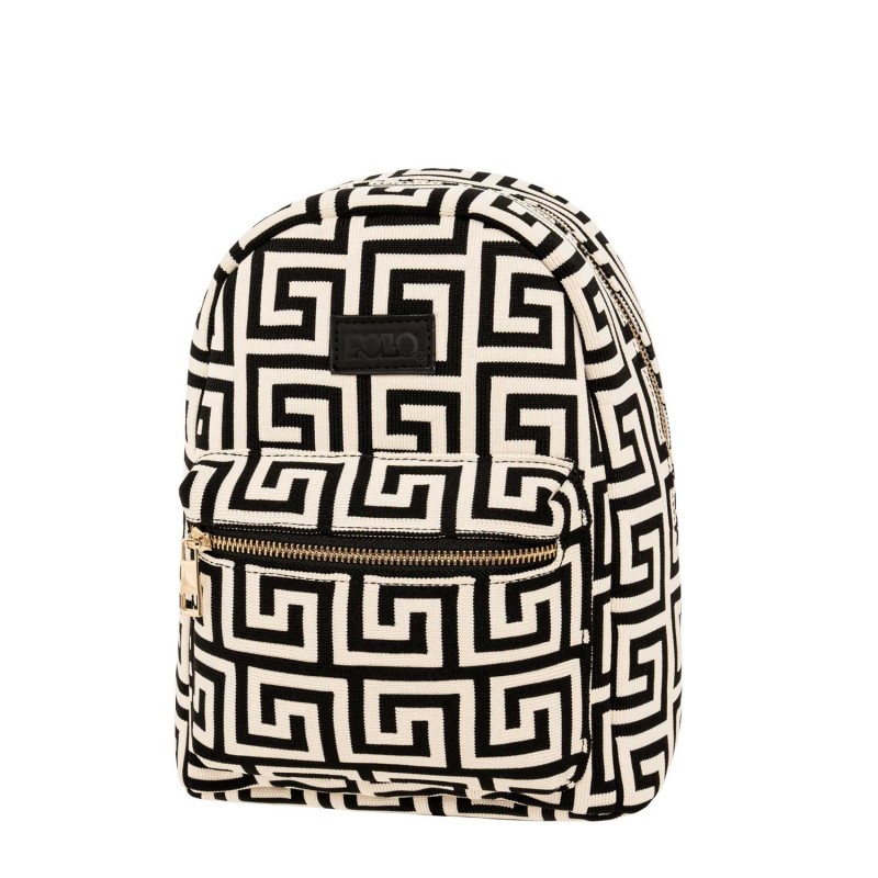 ΣΑΚΙΔΙΟ ΜΙΝΙ BACK PACK POLO LOONA ΜΕ ΜΑΙΑΝΔΡΟΥΣ ΣΕ ΜΠΕΖ ΜΕ ΜΑΥΡΟ, ΥΦΑΣΜΑΤΙΝΟ-ΠΛΕΚΤΟ 907084-8384