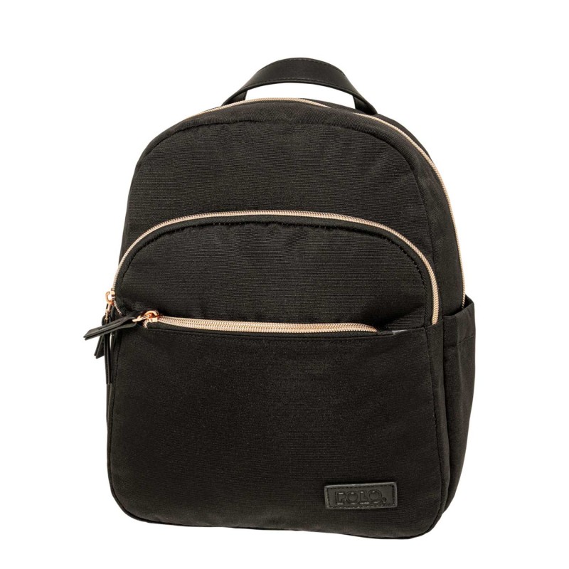 ΣΑΚΙΔΙΟ ΠΛΑΤΗΣ ΜΙΝΙ POLO BACKPACK MINI ESSENCE ΜΑΥΡΟ ΜΕ ΜΠΡΟΝΖΕ ΦΕΡΜΟΥΑΡ 907087-2039