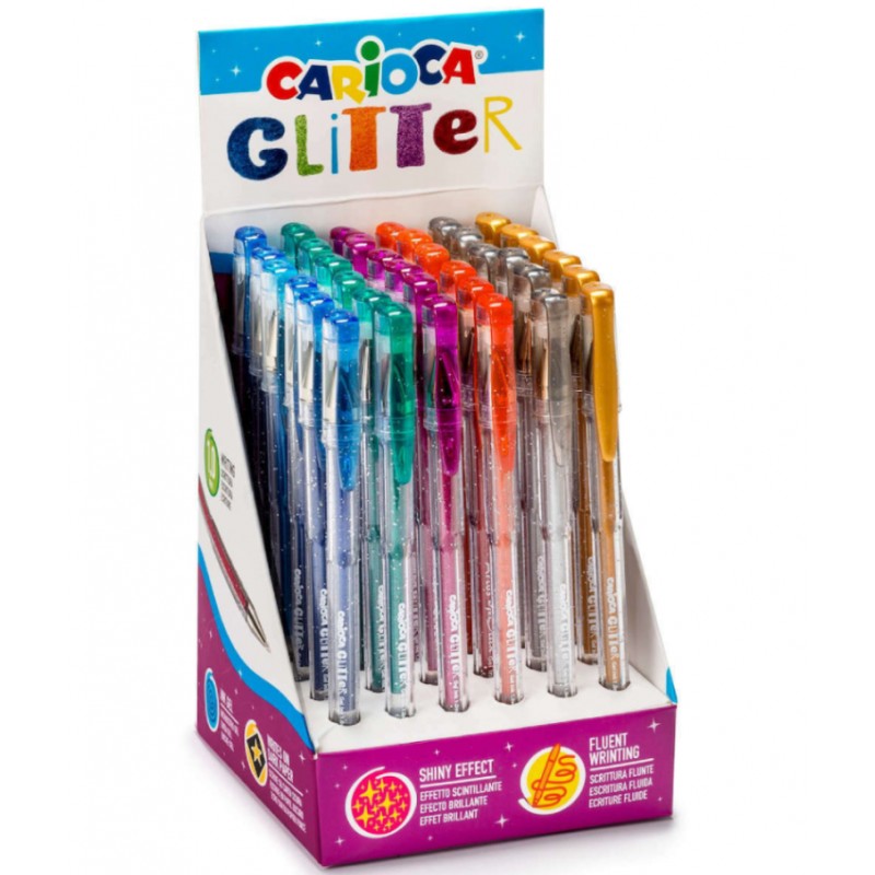 ΣΤΥΛΟ GLITTER GEL CARIOCA 1,00mm 31038 ΔΙΑΦΟΡΑ ΧΡΩΜΑΤΑ 42166