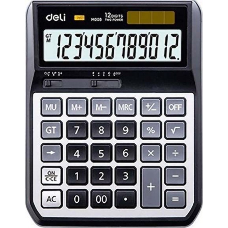 DELI ΑΡΙΘ/ΝΗ 12Ψ ΜΠΑΤ/ΗΛ. % ΡΙΖΑ ΜΕΤ. 17.3x13.46x4.12cm POWER EM00820 ΜΑΥΡΗ
